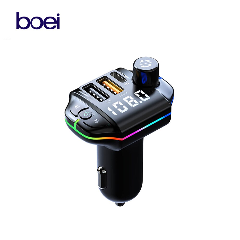 Boei Quick Opladen 20W Dubbele Usb Pd Qc 3.0 Sigarettenaansteker Bluetooth Auto Laders Universele Adapter Geschikt Voor Alle auto