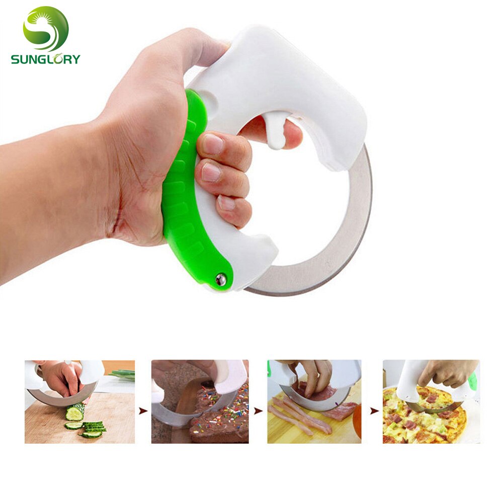 Multifunctional Stainless Steel Circular Knife Annular Cutter Rolling Vegetable Choppers Meat Slicer Pizza Cutter Kitchen Knife