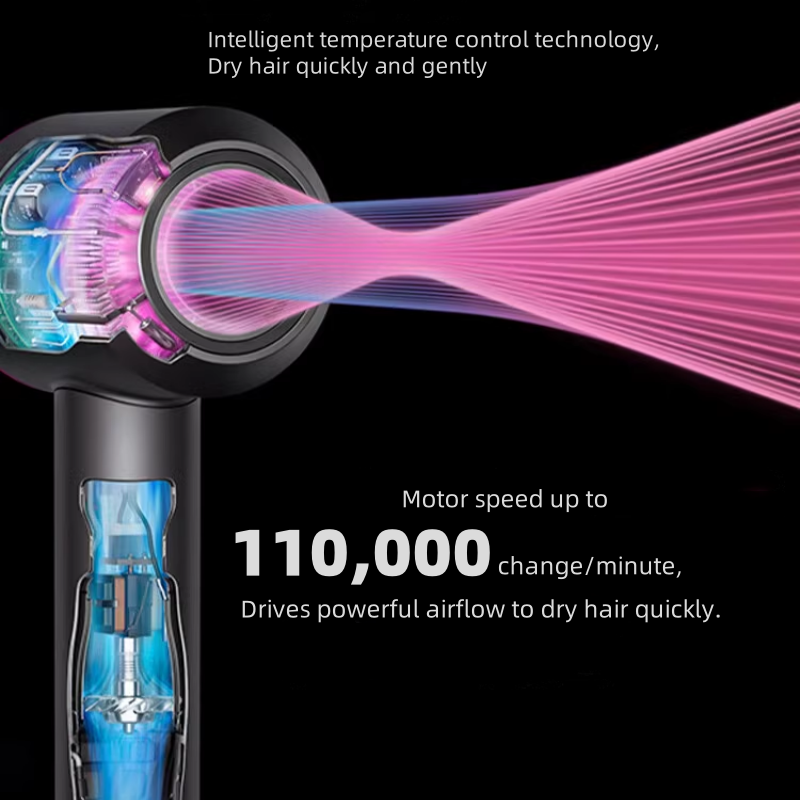High-speed Hair Dryer High-power Multifunctional Hair Dryer Negative Ion Hair Care Styling Leafless Hair Dryer
