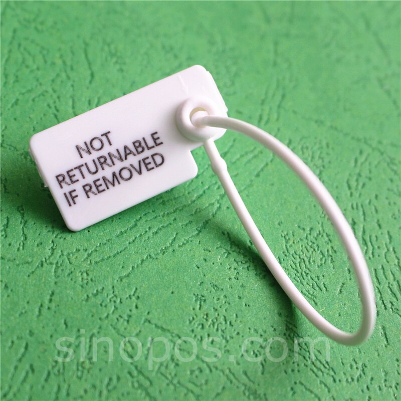 Returns Control Security Seals Flag Tag, plastic loop lock secure tie garment shoes bag label fastener not returnable if removed