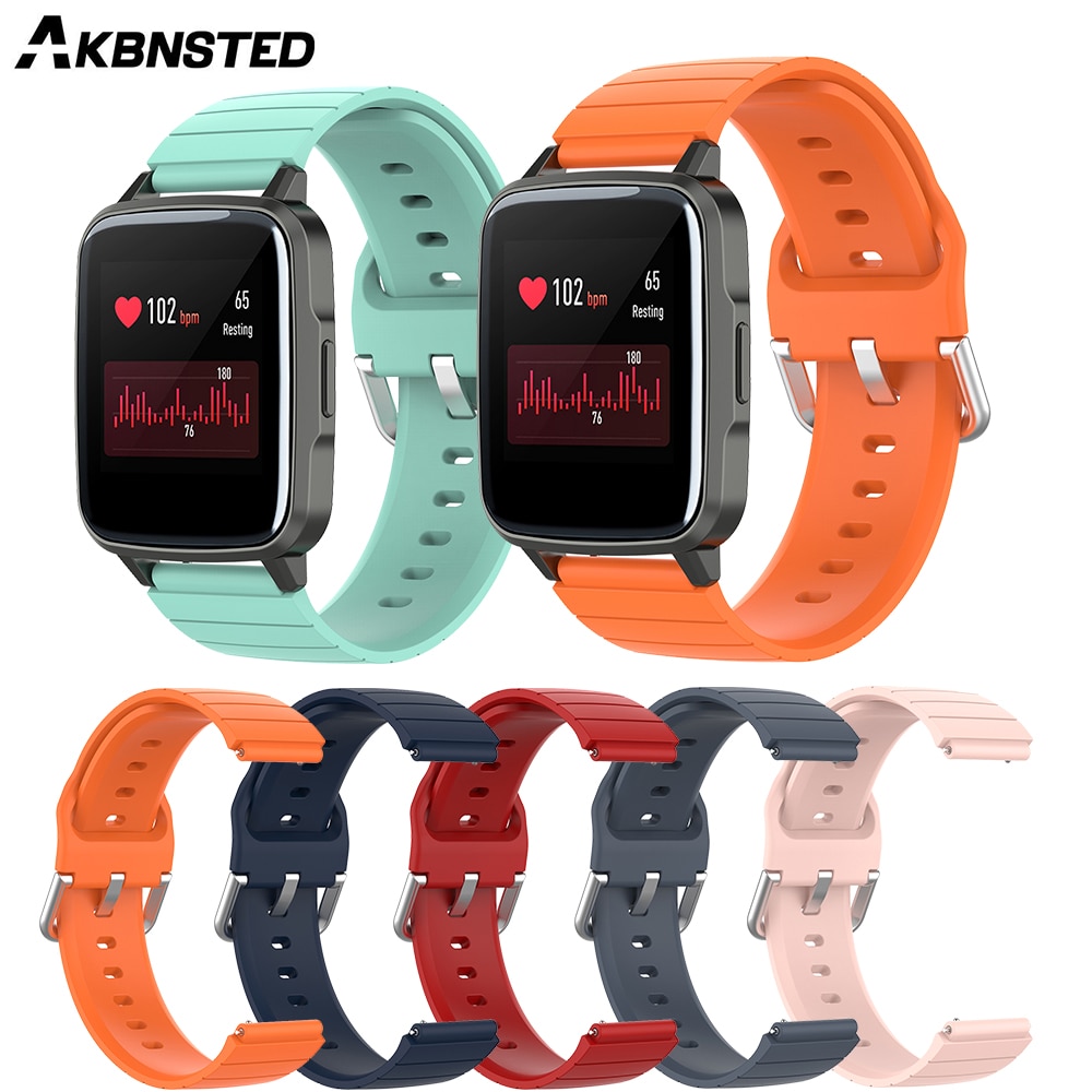 Akbnsted Kleurrijke Zachte Siliconen Sport Band Voor Xiaomi Haylou LS02 Smart Horloge Vervangende Polsband Voor Haylou LS02 Horloge Band