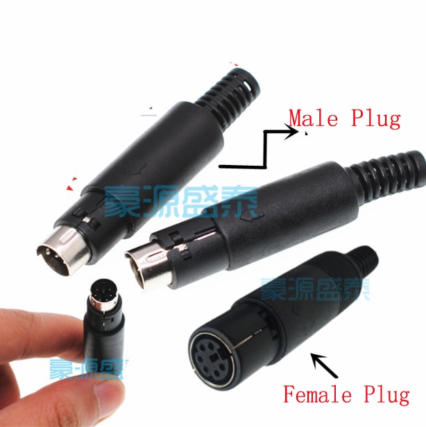 10 stk/parti  ps2 mini din 4/ din 5/ din 6/ din 7/ din 8 sveisetype hann/hun pluggkontakt 4p/5p/6p/7p/8p