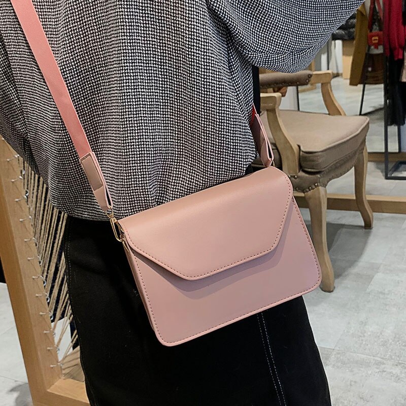 Atli Effen Kleur Pu Lederen Crossbody Tassen Voor Vrouwen Eenvoudige Mode Schoudertas Dame Luxe Kleine Handtassen