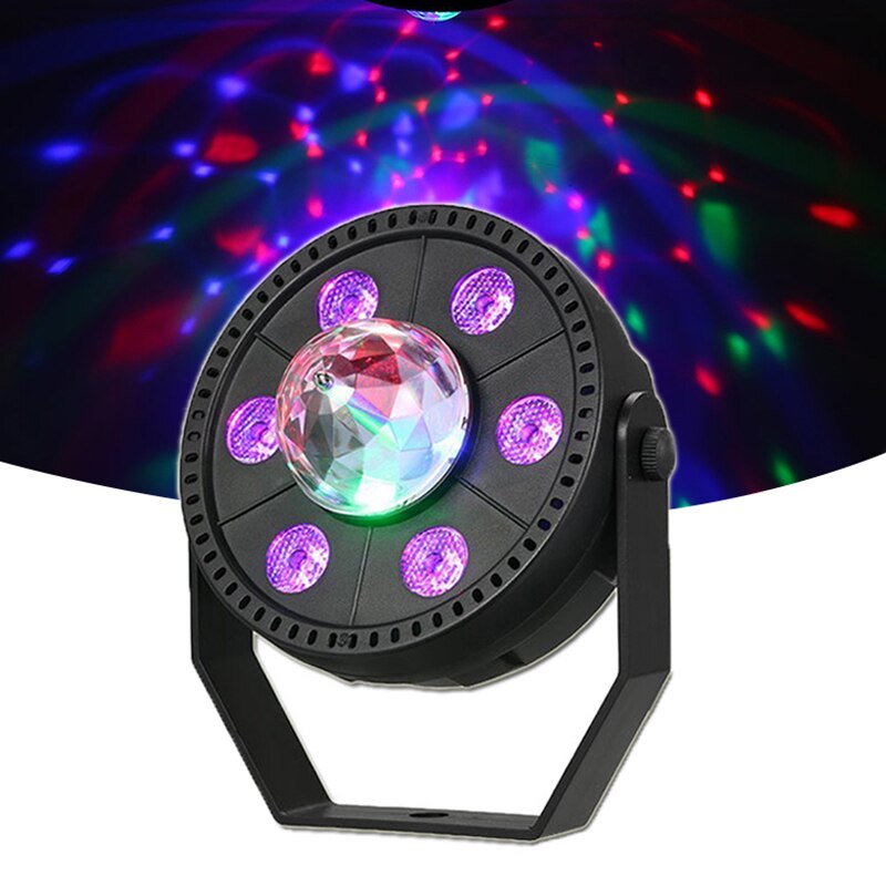 Led Mini Magische Bal Podium Verlichting Auto Rotating Sound Rgb 3IN1 Disco Party Plastic Par Licht