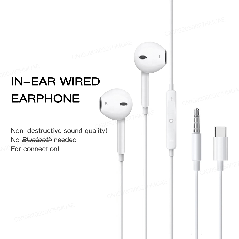 Original Wired Earphones For Apple iPhone16 15 14 Pro Max Lightning Headphone 13 12 11 Mini X XS XR 7 8 Plus USB C In-Ear Earbud