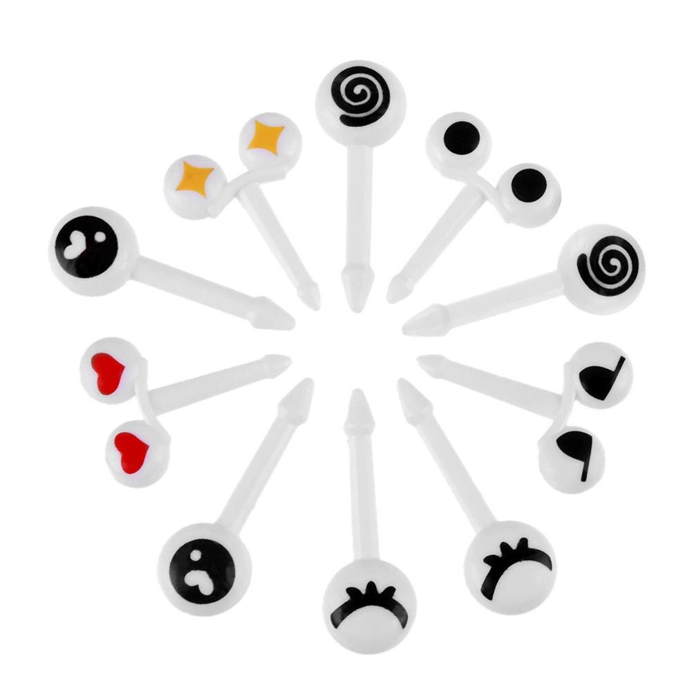 10Pcs Plastic Eyes Fruit Fork Child Lunch Box Decor Dessert Toothpick Birthday Party Supplies