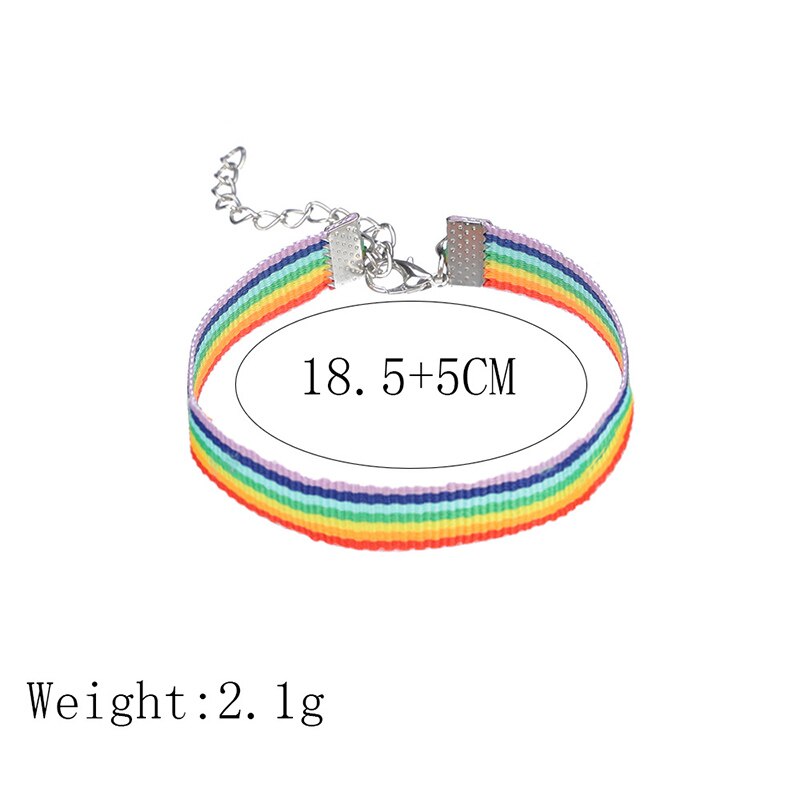 Nueva pulsera de los hombres Simple Arco Iris pulsera de Color de siete personalidad pulsera Gay