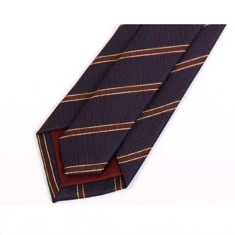 Gentleman Business Ties 7CM Brown Striped Tie For Men Business Work Necktie Male Formal Neck Tie