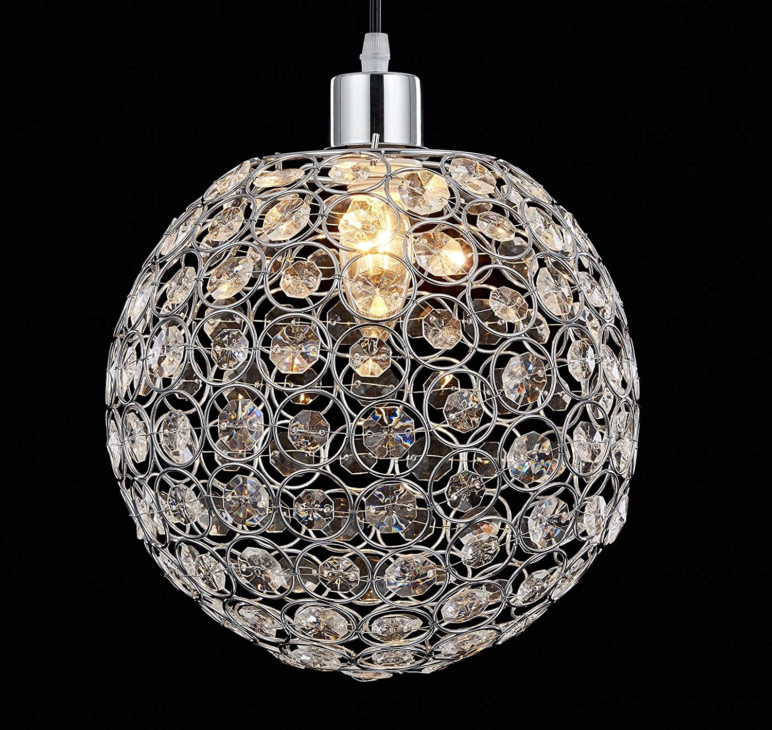 Acrylic Spherical Pendant Lampshade, Steel