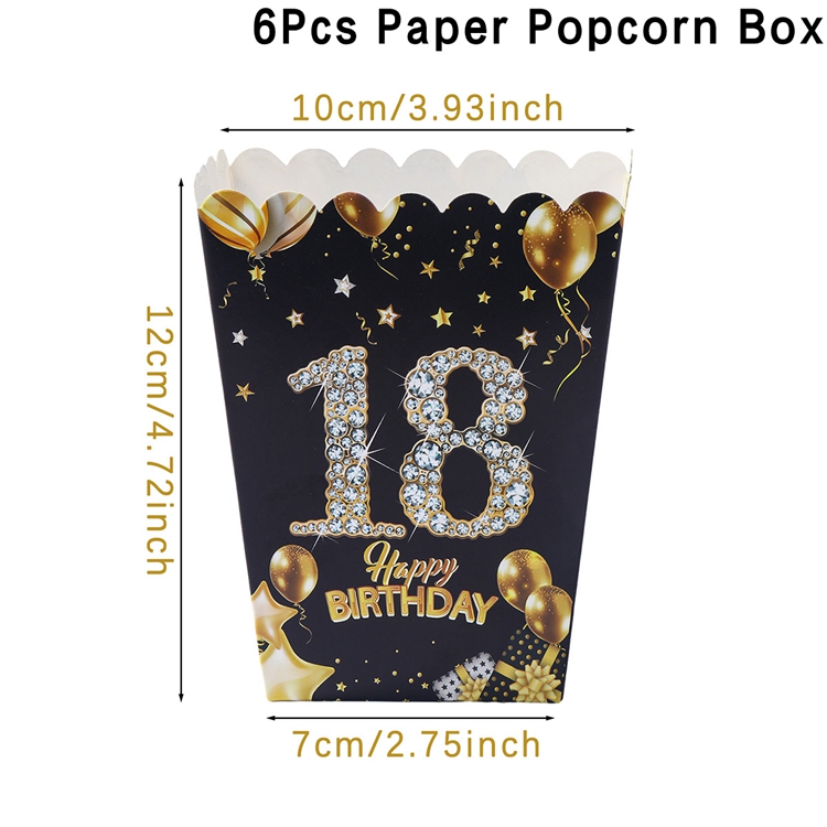 Black Gold Birthday Popcorn Box 18 years old Birthday Party Decor 18th 30th 40th 50th 60th Birthday Party Supplies Anniversary: Deep Sapphire