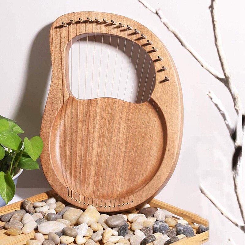 Harpe à seize cordes piano , 16- cordes piano cordes en fil d'acier corps en bois table en placage de bois instrument à cordes