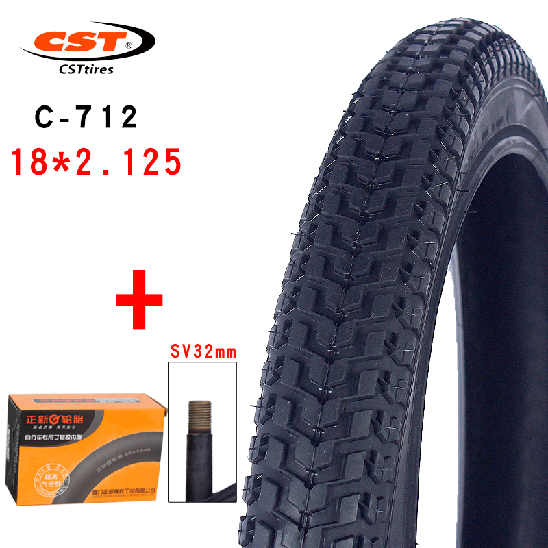 CST 18 inch wear resistant steel tire 18 * 2.125 folding bike parts C-712 small diameter bike inner outer tire: C712 18x2.125  SV32