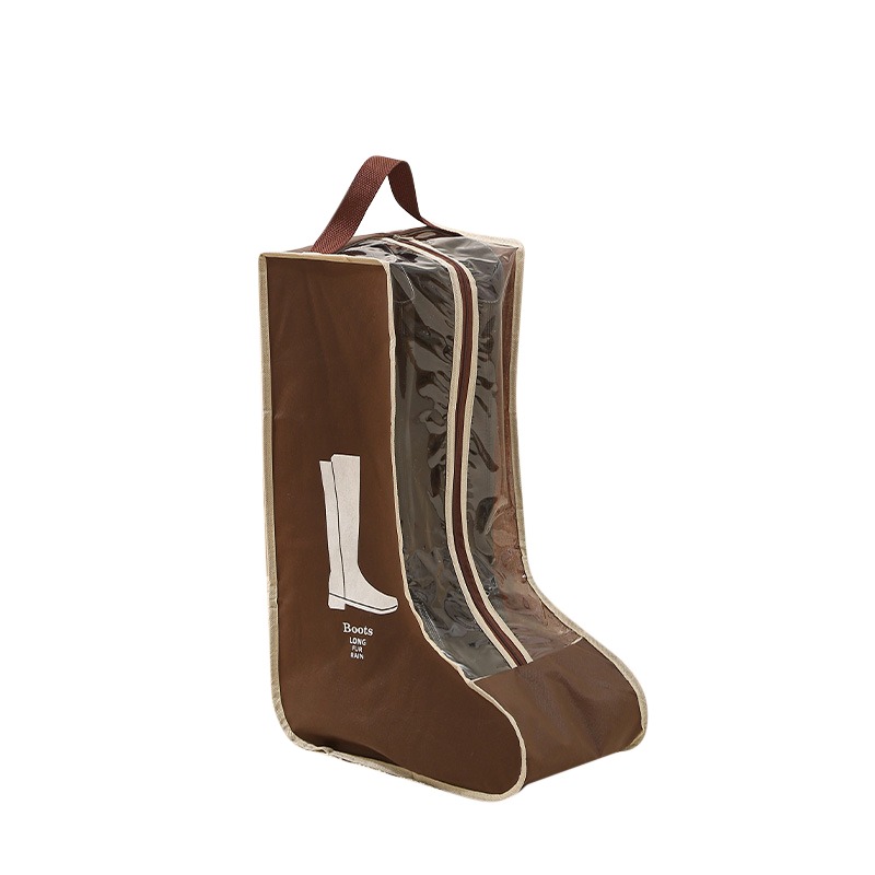 Boot Storage Bag Portable Shoes Organizer Waterproof Dustproof Protection Holder Bag for Household Travel Supplies: Brown