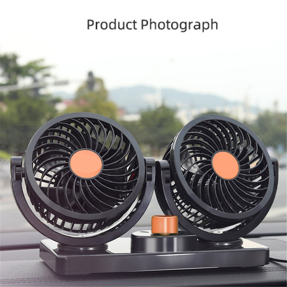 12V/24V Mini Electric Car Fan Low Noise Summer Car Air Conditioner 360 Degree Rotating Cooling Fan car Cooler ventilador 12v