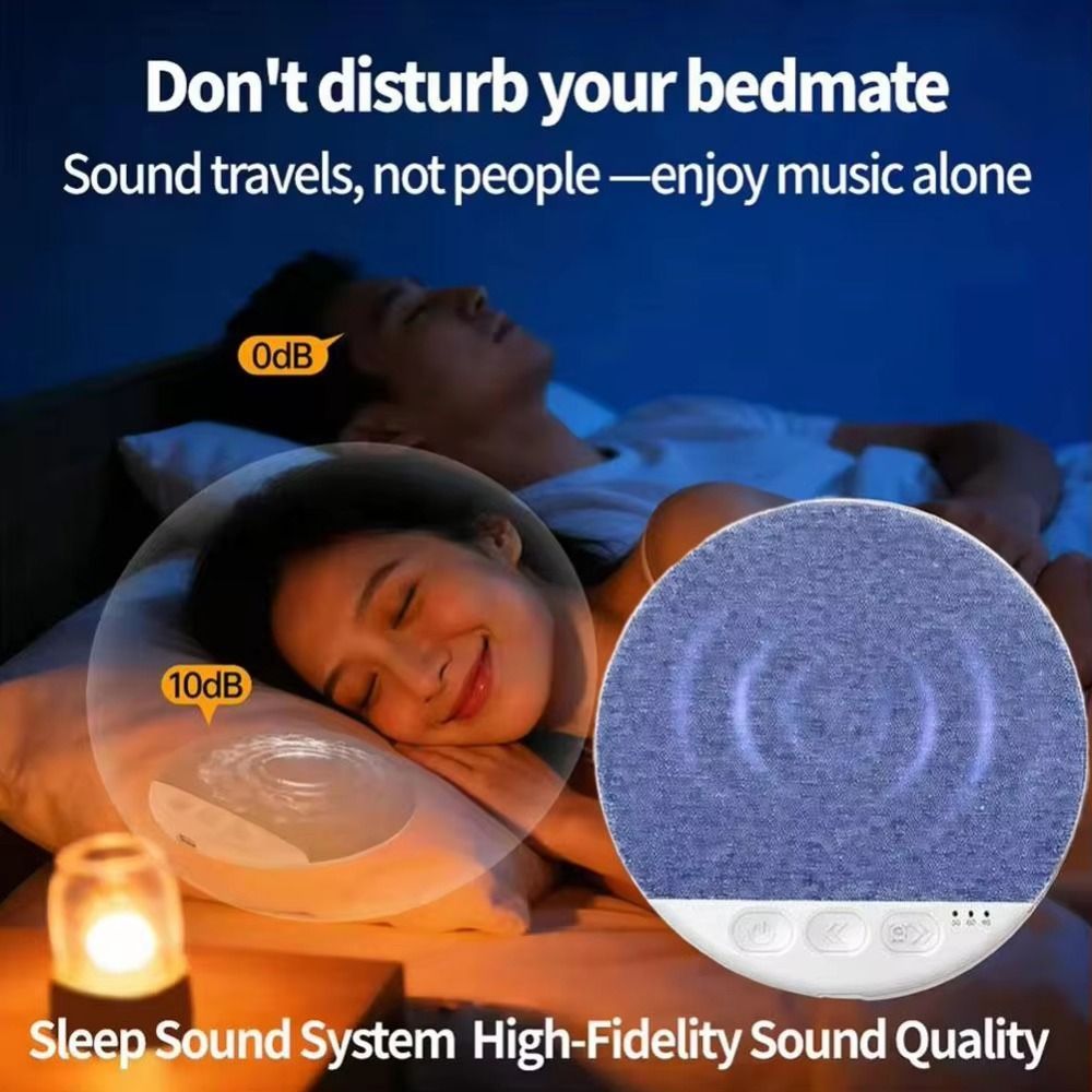 Bone Conduction Under Pillow Speaker: Wireless Bluetooth Sleep Soundbar, Timer Auto-Off, Tinnitus Masking White Noise Box