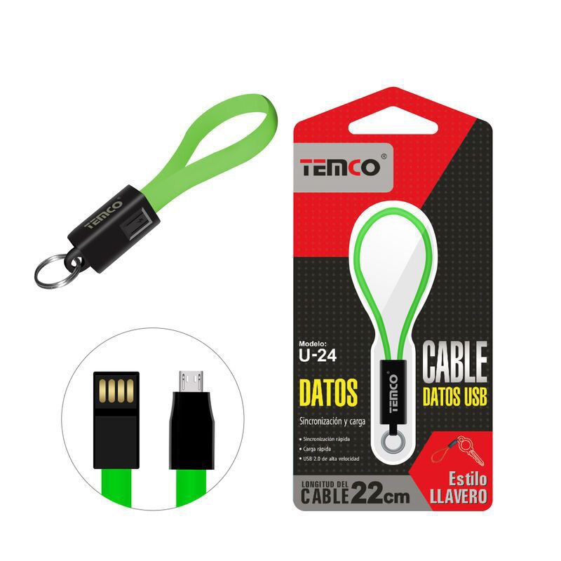 Mikro USB Daten Kabel Tragbare Schlüsselbund 22cm Mini Keychain Ladegerät Kabel Schnelle Ladegerät Multicolors Freies aus Spanien: Verde