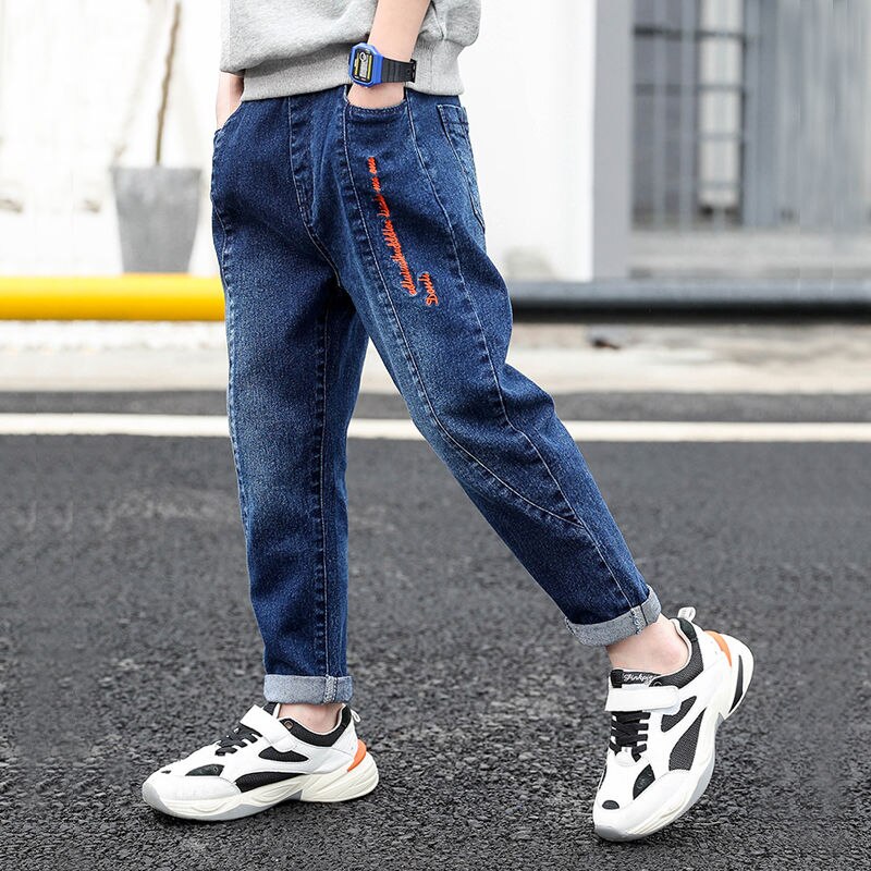 IENENS Ragazzi Vestiti di Jeans Dritto Capretti del Cowboy Pantaloni Lunghi Per Bambini Pantaloni In Denim Vestiti Del Bambino Del Bambino del Ragazzo Casual Stretch Jeans