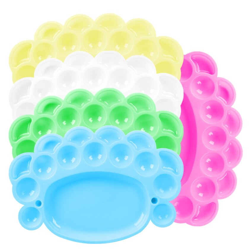 Footprint Shape Plastic Colour Palette Art Paint Drawing Tray Color Palette For Oil Watercolour White Painting Pallet Art tools