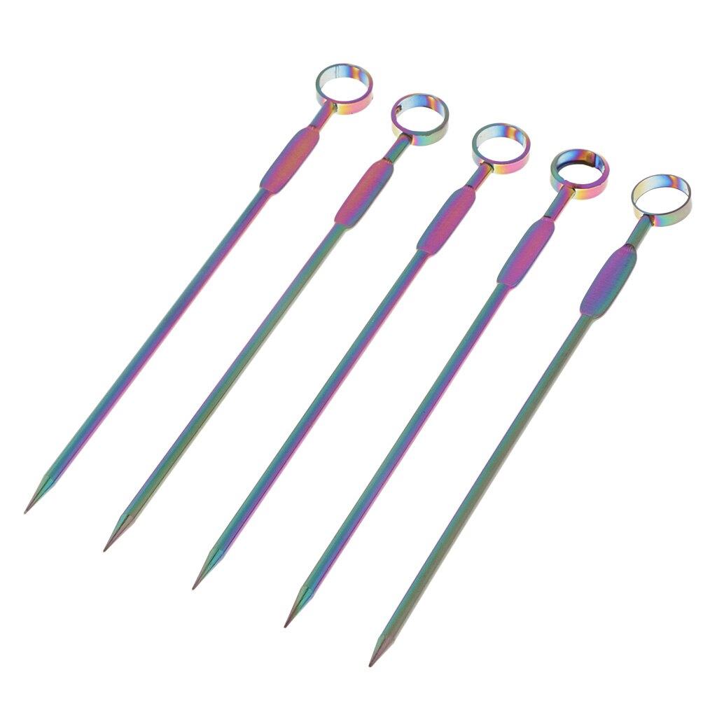 Cocktail Pick Metal Fruit Sticks Bar Tools Drink Stirring Sticks For Party