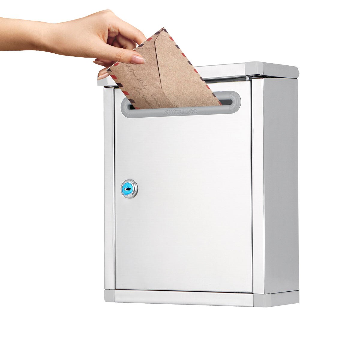 Wall Mounted Lockable Mailbox Outdoor Stainless Steel Letter Post Box Security Suggestion Box Decorations For Home Garden