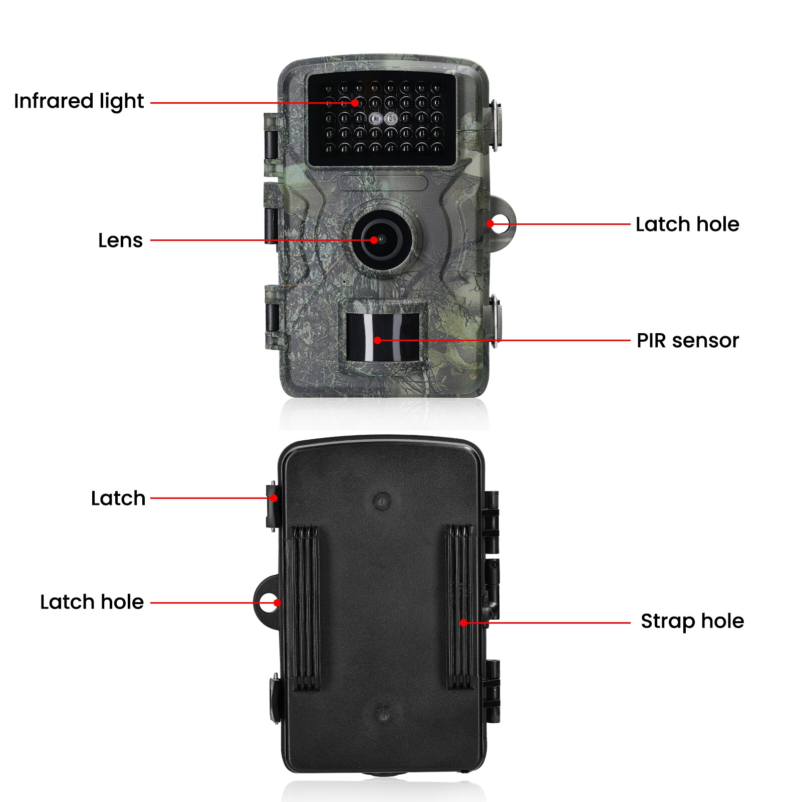 16MP 1080P Outdoor Camera Field Detection Infrared Camera 2.0 Inch TFT Color Display Day Night Use Hunts Night-Visions Camera