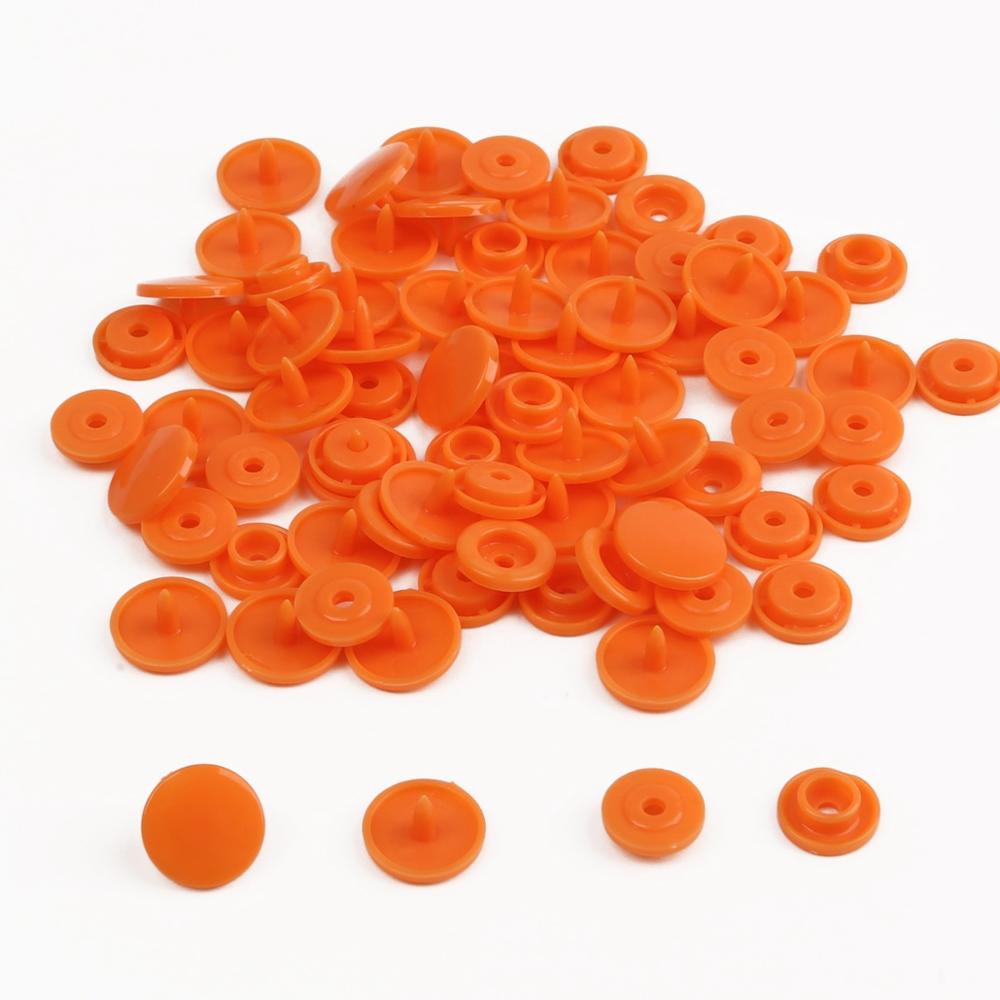 Tryckknapp tång knapp 150 set  t5 mix plast harts knappar 12mm tryck kläde knapp press maskin sömnad verktyg tillbehör: Orange gul 150 st