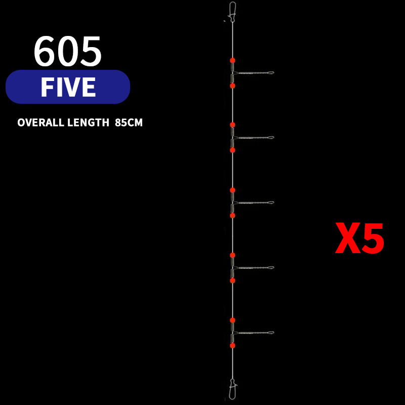 PD Fishing Tackle Sea Fishing Tenpin T-Shape Small Twisted Line Set Freshwater Roadrunner Subline Y-Shape Fishing Bracket: green