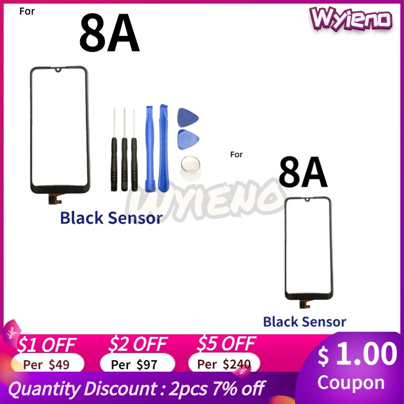 Wyieno Zwart Sensor Voor Huawei Honor 8A Touch Screen Digitizer Voor Touch Panel Lcd Display Uit Glazen Cover