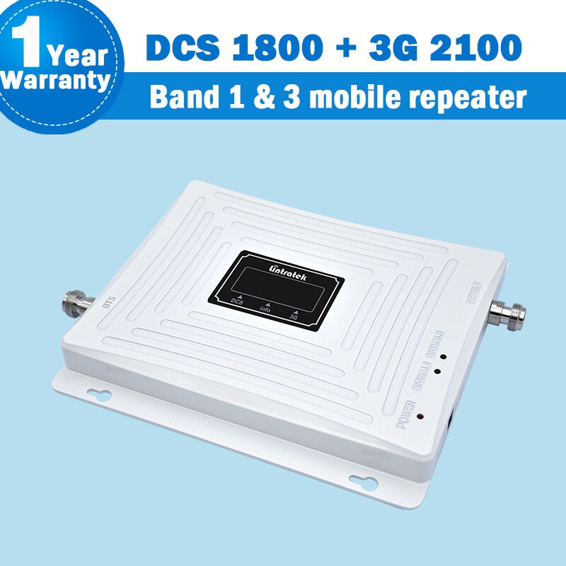 Lintratek 3G 4G WCDMA/DCS/LTE Segnale Dual Band Ripetitore Banda Visualizzazione 1 & 3 1800 /2100 MHz Del Telefono Mobile Cellulare Ripetitore Del Segnale S65