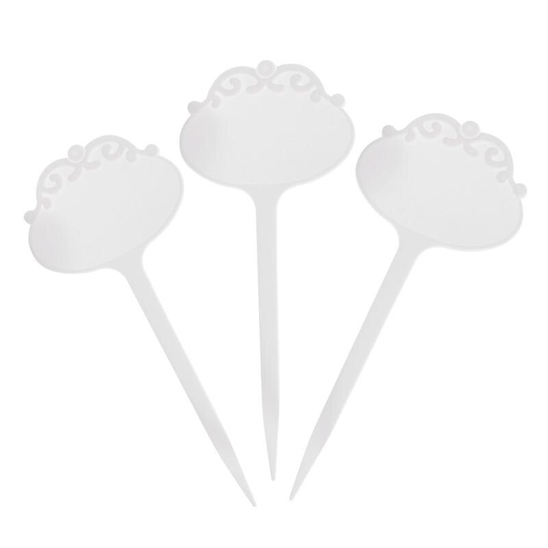 20 stk haveetiketter kunsthåndværk grønne planter dekorativ pind blomsterformetiketter hushave pælemærker: Default Title