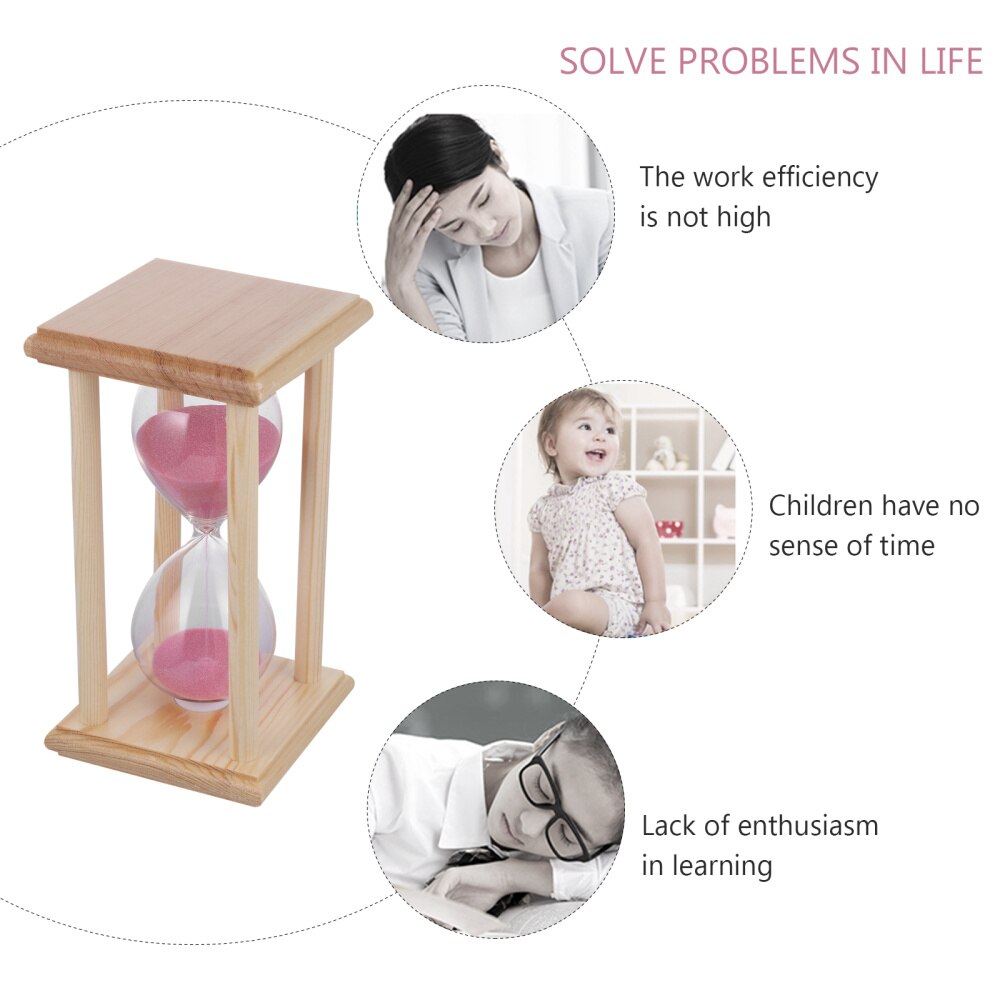 Wooden Frame Hourglass Glass Transparent Glass Sandglass Restaurant Accessories