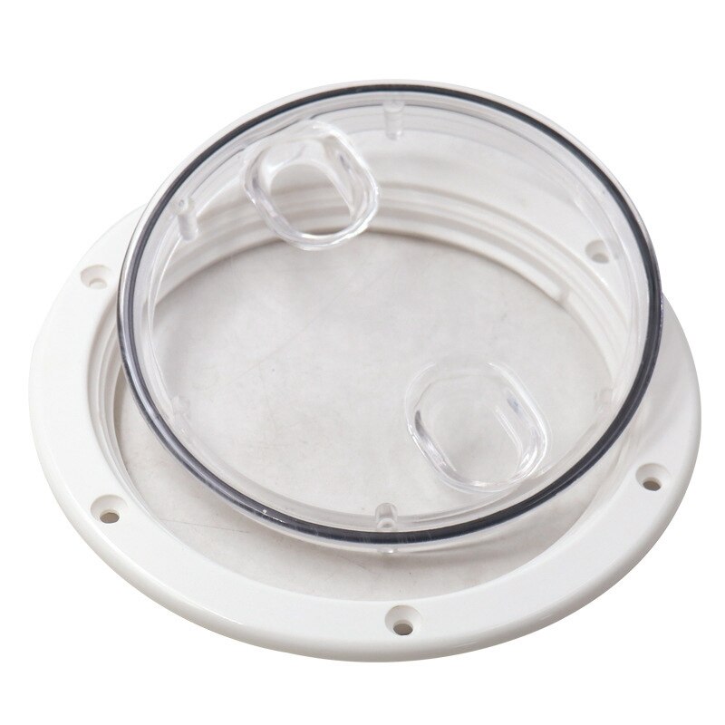 Plastic 6 Inch White Round Transparent Inspection Hatch Deck Cover Corrosion Resistant for Marine Boat Yacht RV Truck