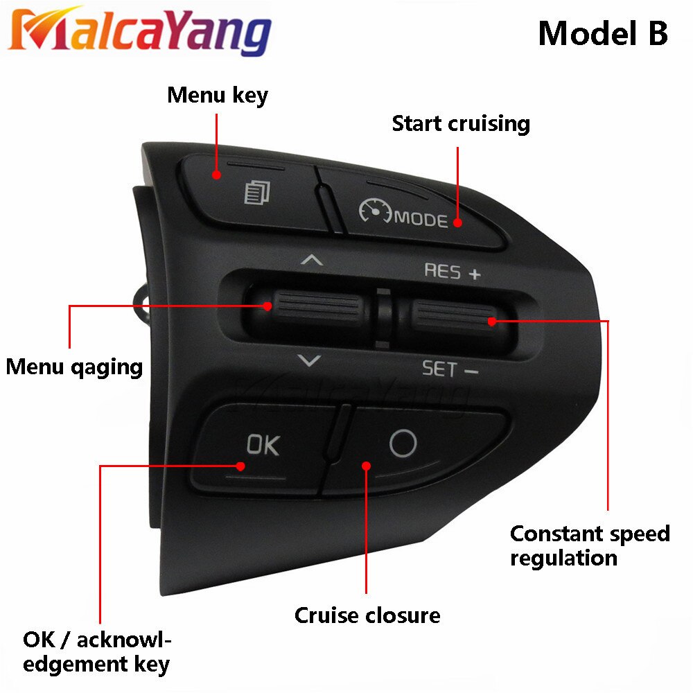 Steering Wheel Button For KIA K2 RIO RIO X LINE Buttons Bluetooth Phone Cruise Control Volume Switch