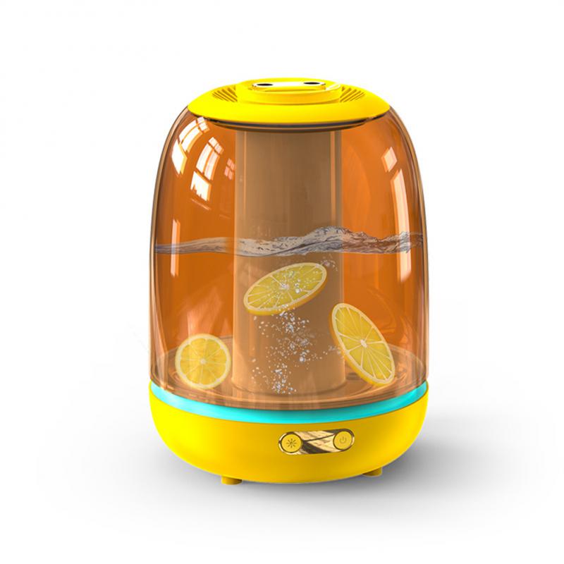 3L Air Humidifier Antibacterial Aromatherapy Diffuser Double Spray Luminous With LED Light Purifier Large Capacity Diffuser Tool: yellow