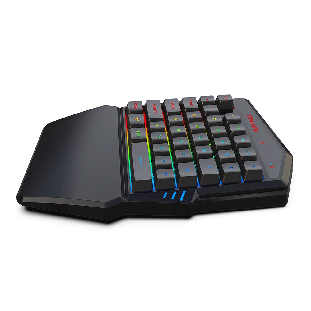 Hxsj  k99 ergonomiskt tangentbord och muskombination enhandsspel tangentbord musuppsättning 35 tangenter  bt4.2 trådlöst tangentbord