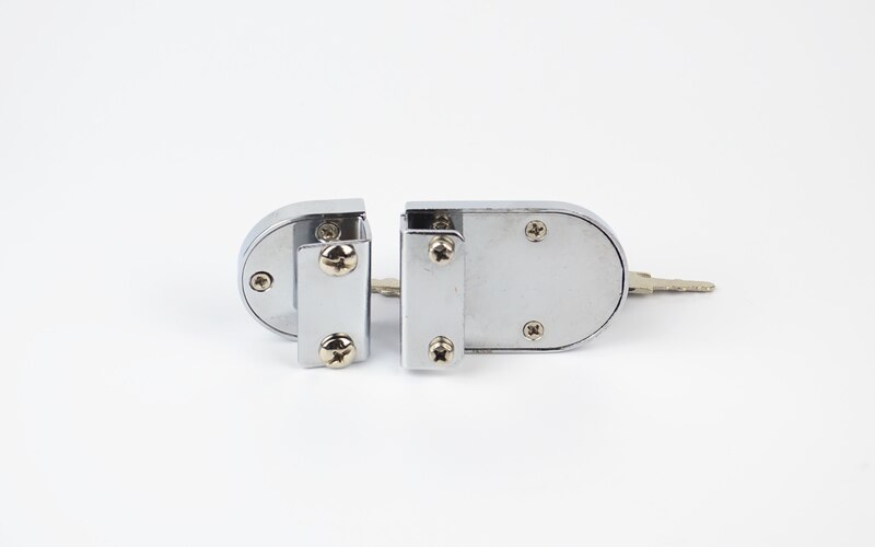 Glass display cabinet/Showcase locks, Zinc Alloy,5-8mm glass, single/Double door,No need drilling,DIY cabinet,easy to install