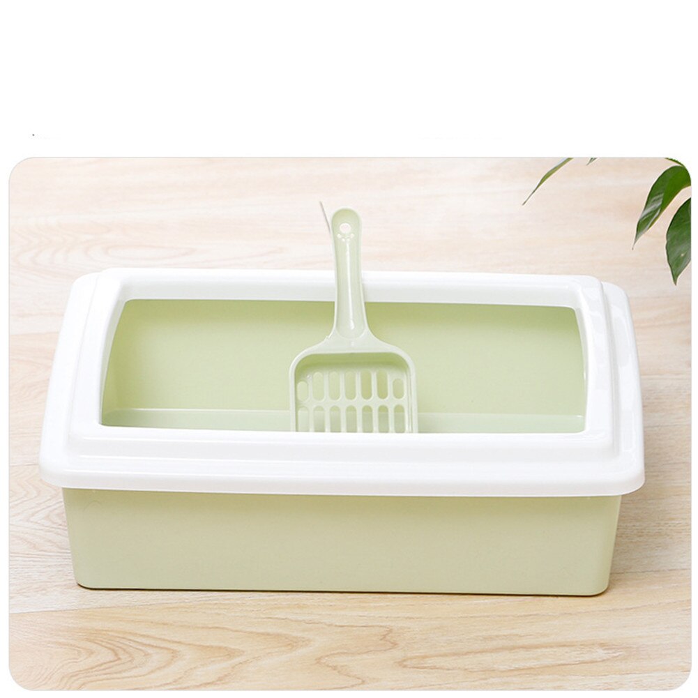 Plastic Cat Sand Box With Scoop Anti Splash Toilet Bedpan Kitten Litter Box Pee Tray Trainer Puppy Cleaning Waste Pets Supplies