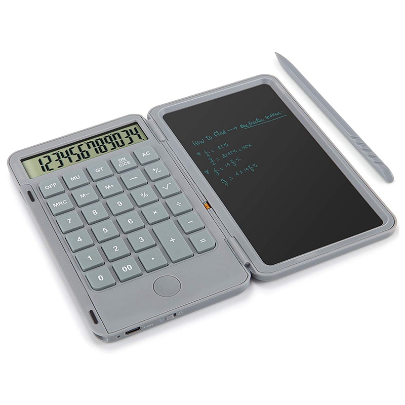 Rechner, Standard Funktion Schreibtisch Rechner mit 6,5 Zoll LCD Schreiben Tablette für Täglichen und Grundlegende Büro: grau