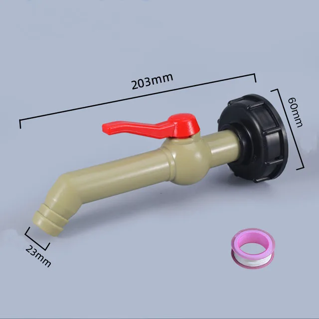 IBC tank adapter water cube valve fittings Garden irrigation connector Easy use Hose Switch Faucets: black