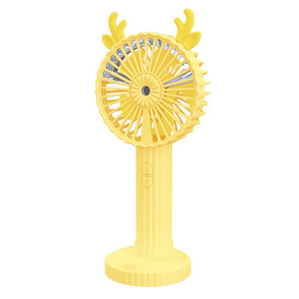 1Pc Willekeurige Kleur Mini Gewei Fan Draagbare Handheld Fan Usb Oplaadbare Desktop Outdoor Luchtkoeler Ventilator Met Telefoon stand