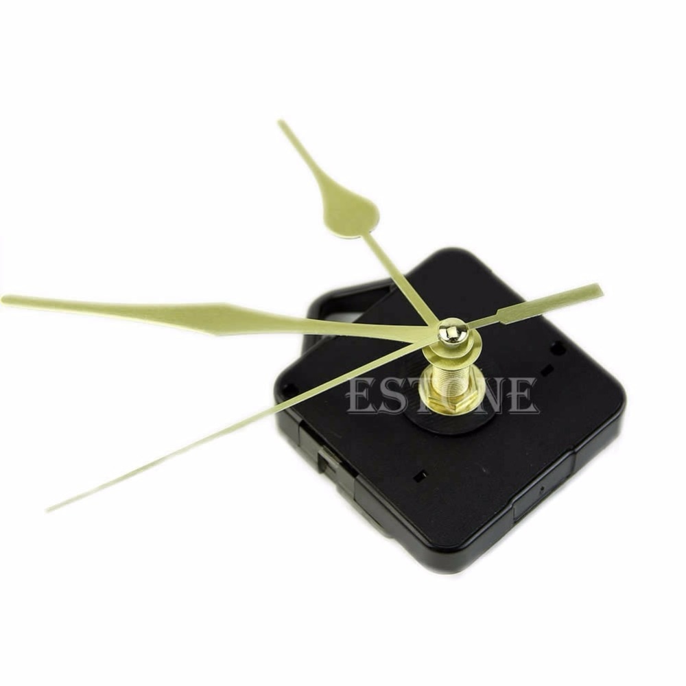 Quartz Clock Movement Mechanism Long Spindle Gold Hand Kit DIY