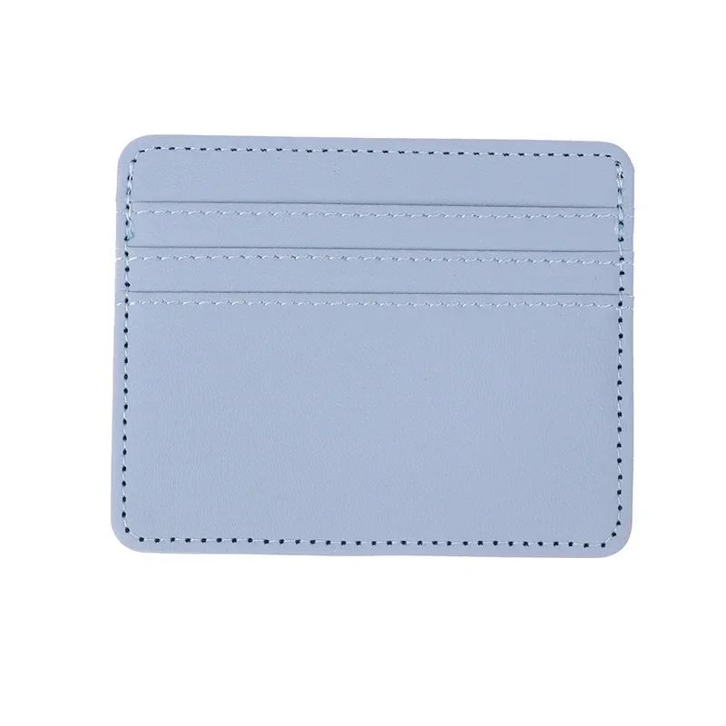 Mini Ultra-thin Leather Wallet 4 Slots Cardholder Slim Bank Credit Card Holder Men's Business Small ID Case for Women Purse: Blue