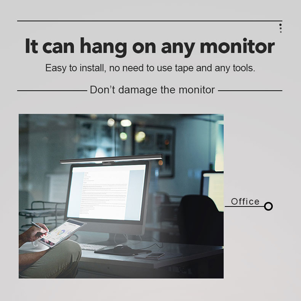Monitor Light Bar Screen Hanging Light Stepless Dimming Eye-Care LED Desk Lamp For Computer PC Bar LED Reading USB Powered Lamp