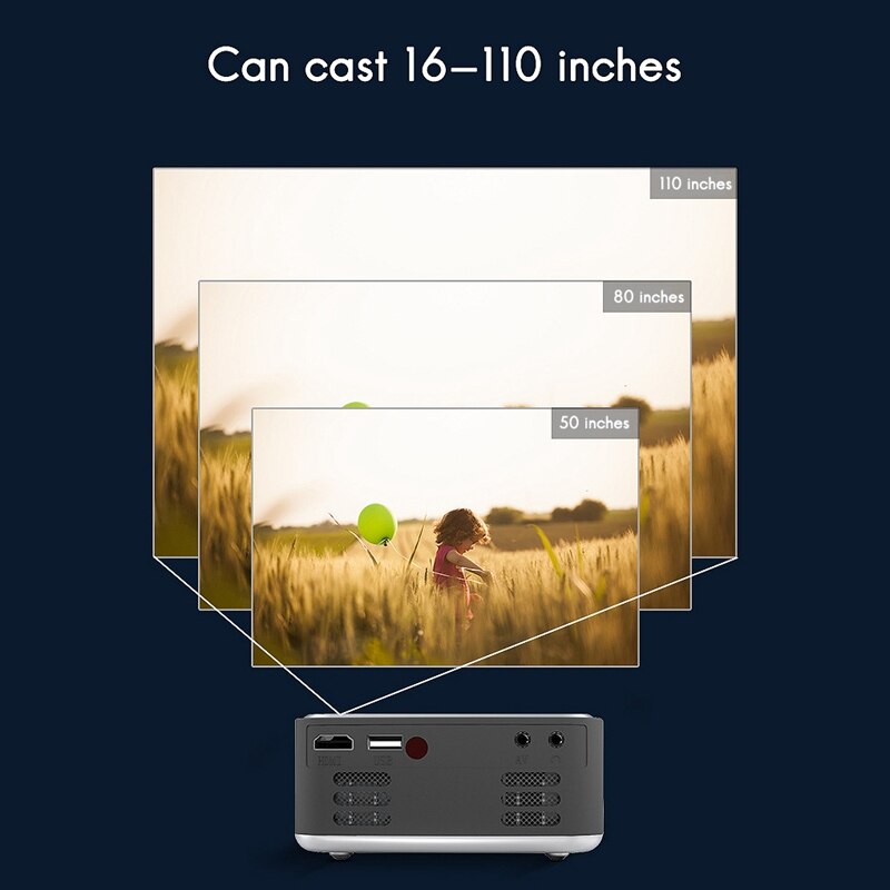 Full-Projector T20 400 Lumen 1080P Huishouden Ouder-kind Draagbare Projector Mini Led Tv