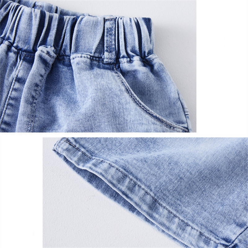 2022 ragazzi ragazza Jeans a zampa larga elasticizzati a gamba larga pantaloni per bambini in Denim con taglio a stivale capispalla per bambini pantaloni lunghi abbigliamento per ragazza
