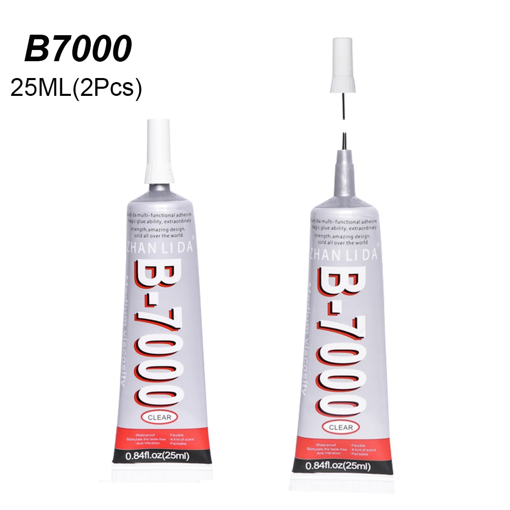 Transparent 2Pcs 25ml B7000 Glue Phone Screen Glass Epoxy Adhesive Wood Textile Clothes UV Component PVA B6000 E6000 E8000 T6000
