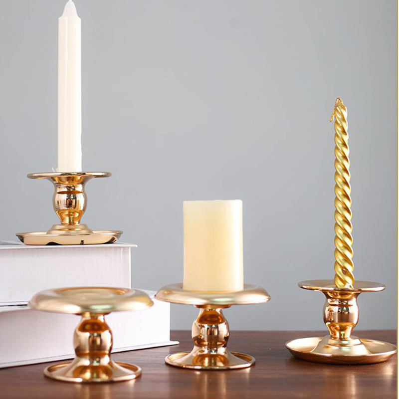 Noord-europese kaarsenhouder, kleine kaarsenhouder van smeedijzer, gouden kaarsenhouder voor boeddha, kerstfeest, huisdecoratie