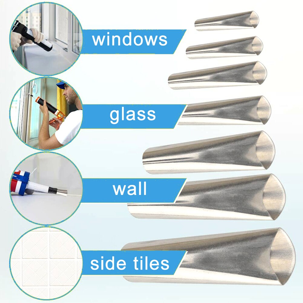 22PCS Stainless Steel Caulk Nozzle Applicator Caulking Finisher Glue Silicone Sealant Finishing Tool Kitchen Bathroom Sink Joint