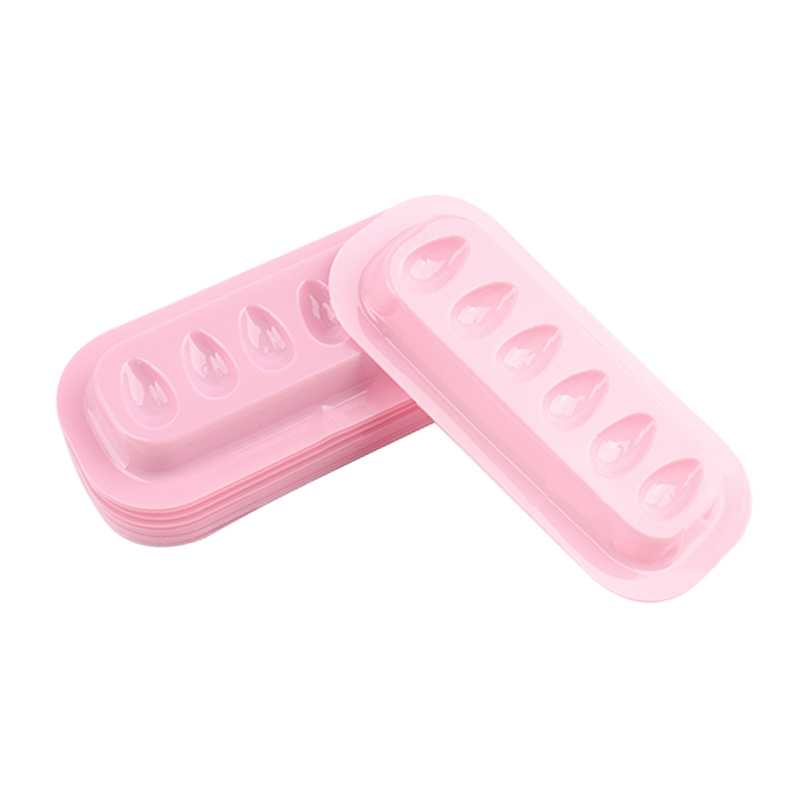 100 pièces porte-colle à cils Palette Extension de cils support adhésif tampons bande en forme de joint en plastique Palette cils artiste accessoires: Marron