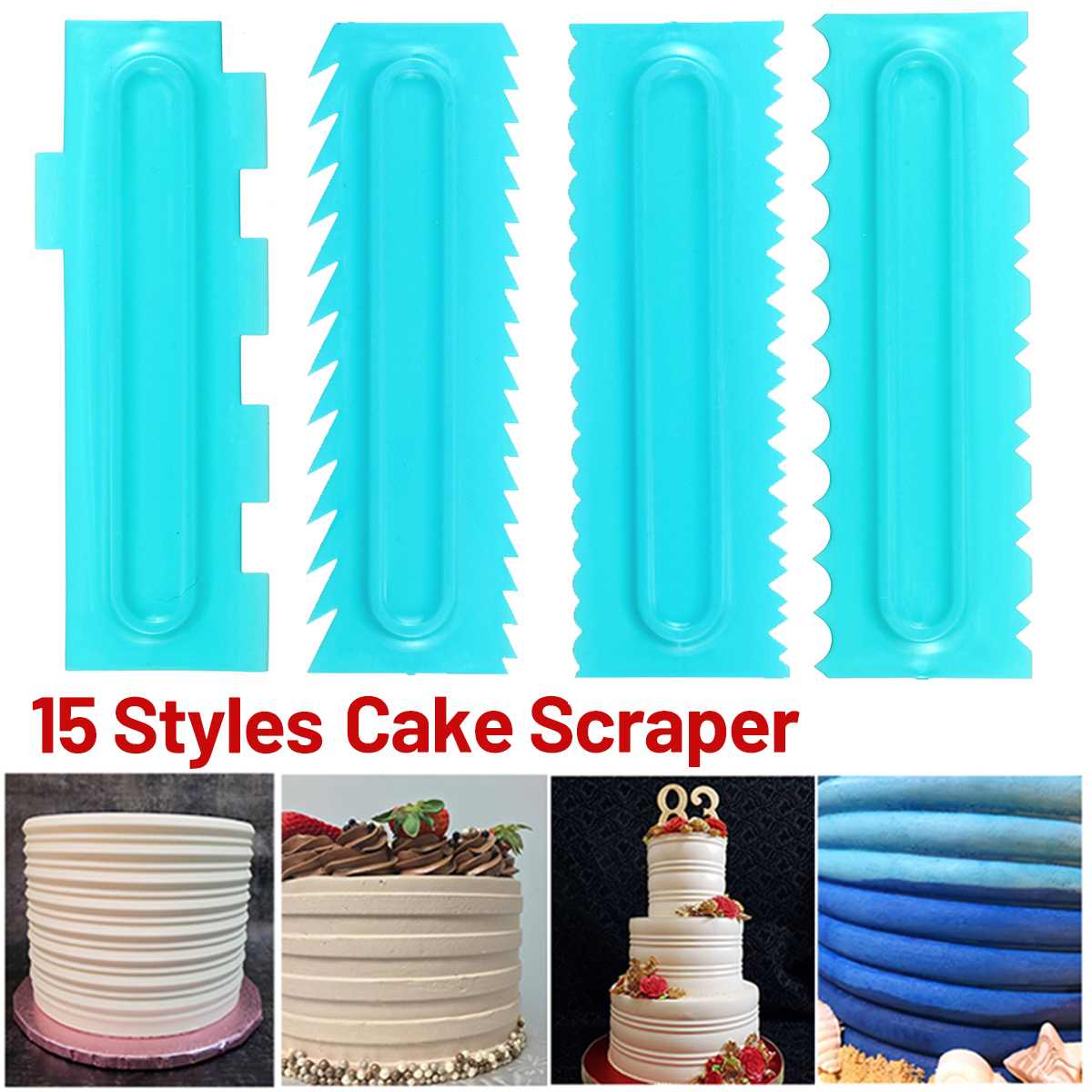 Cake Decorating Comb Cake Scraper Icing Smoother Plastic Confectionery Pastry Spatula Baking Tools for Cake Shop Home Bakeware